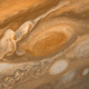 La Gran Mancha Roja, vista por la sonda Voyager 1 en 1979.